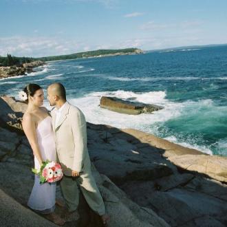 Wedding in Acadia National Park on Sand Beach