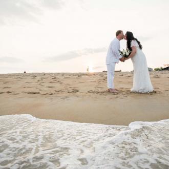 wedding on a beach in Maine