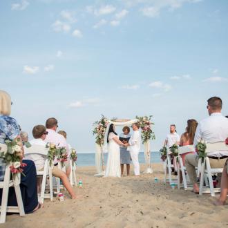wedding on a beach in Maine