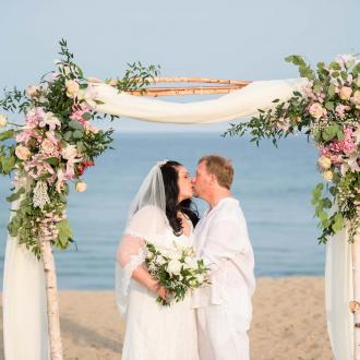 wedding on a beach in Maine