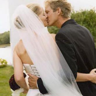 Maine Island and Lighthouse Wedding Photo