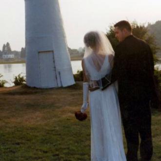 Maine Island and Lighthouse Wedding Photo