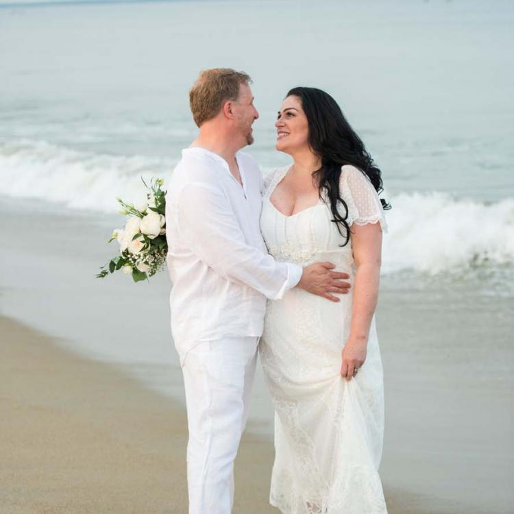 wedding on a beach in Maine